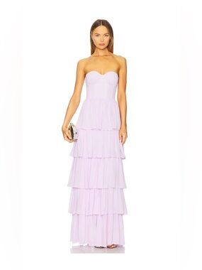 Lovers and Friends purple lilac Hattie tiered strapless gown size XXS NWT